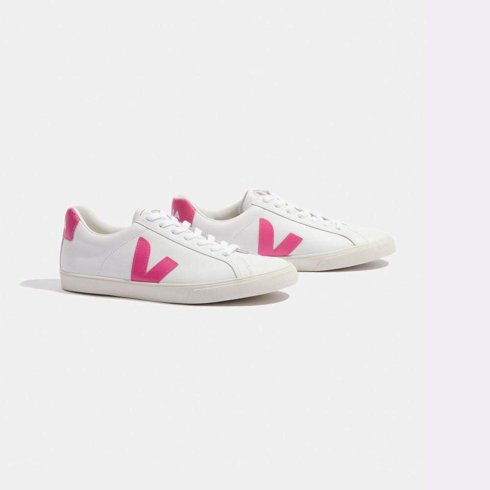 Women's Veja Esplar Leather Sneakers White | UAE-16748