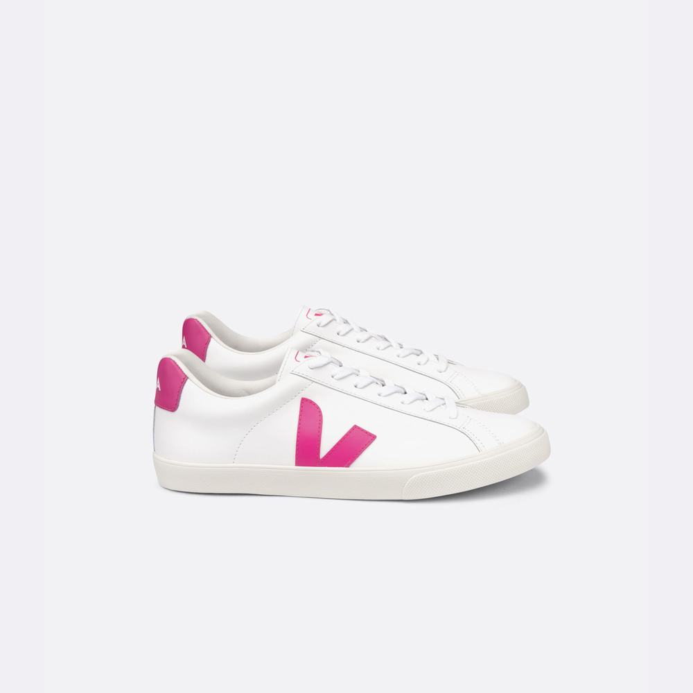 Women\'s Veja Esplar Leather Sneakers White | UAE-16748