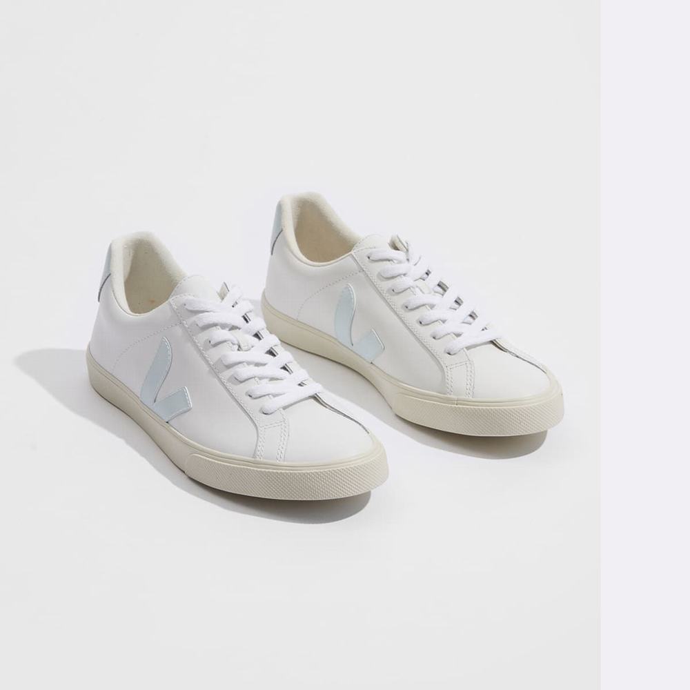 Women's Veja Esplar Leather Sneakers White | UAE-43658