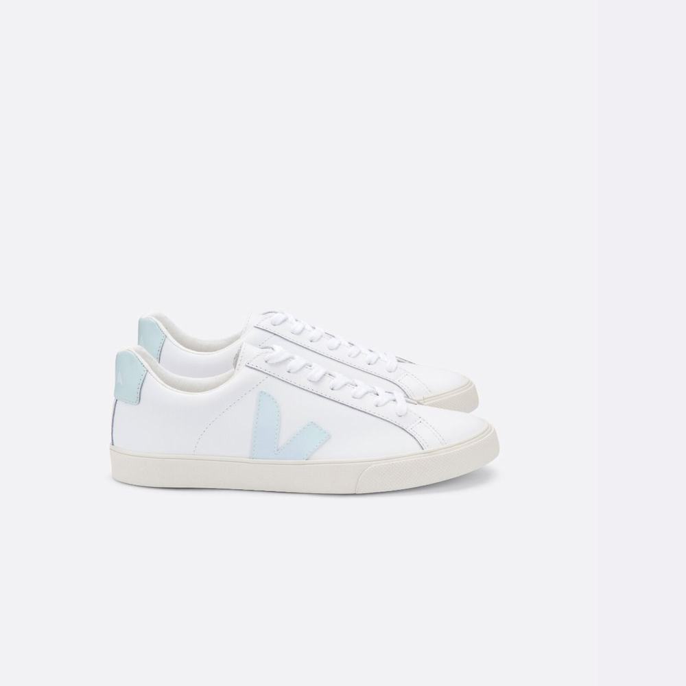 Women\'s Veja Esplar Leather Sneakers White | UAE-43658