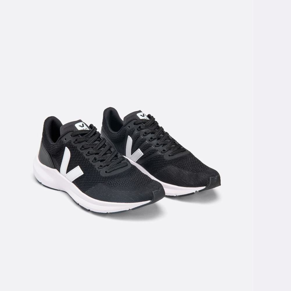 Women's Veja Marlin V-knit Sneakers Black/White | UAE-72904