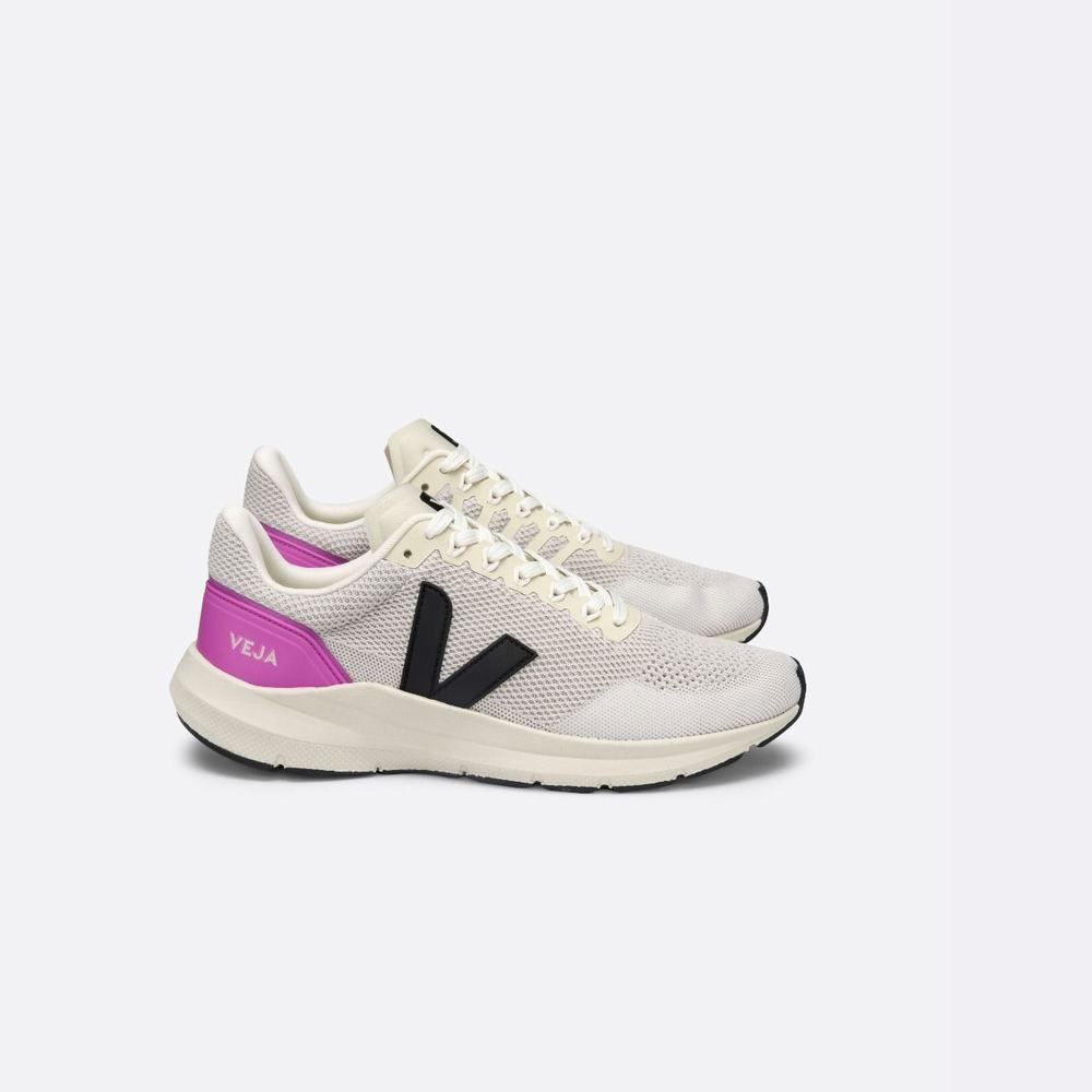 Women\'s Veja Marlin V-knit Sneakers Black/Purple | UAE-74652