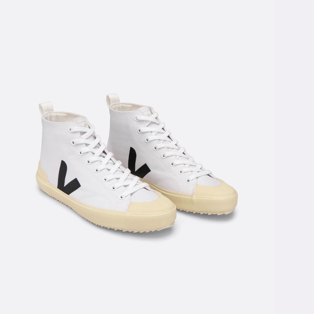 Women's Veja Nova Ht Canvas Sneakers White/Black | UAE-73601