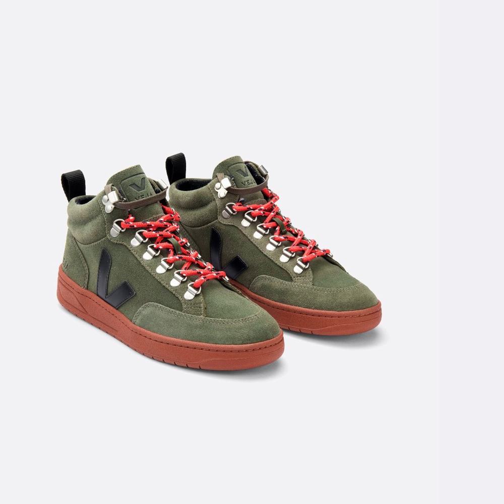 Women's Veja Roraima Suede Sneakers Olive/Black | UAE-09758