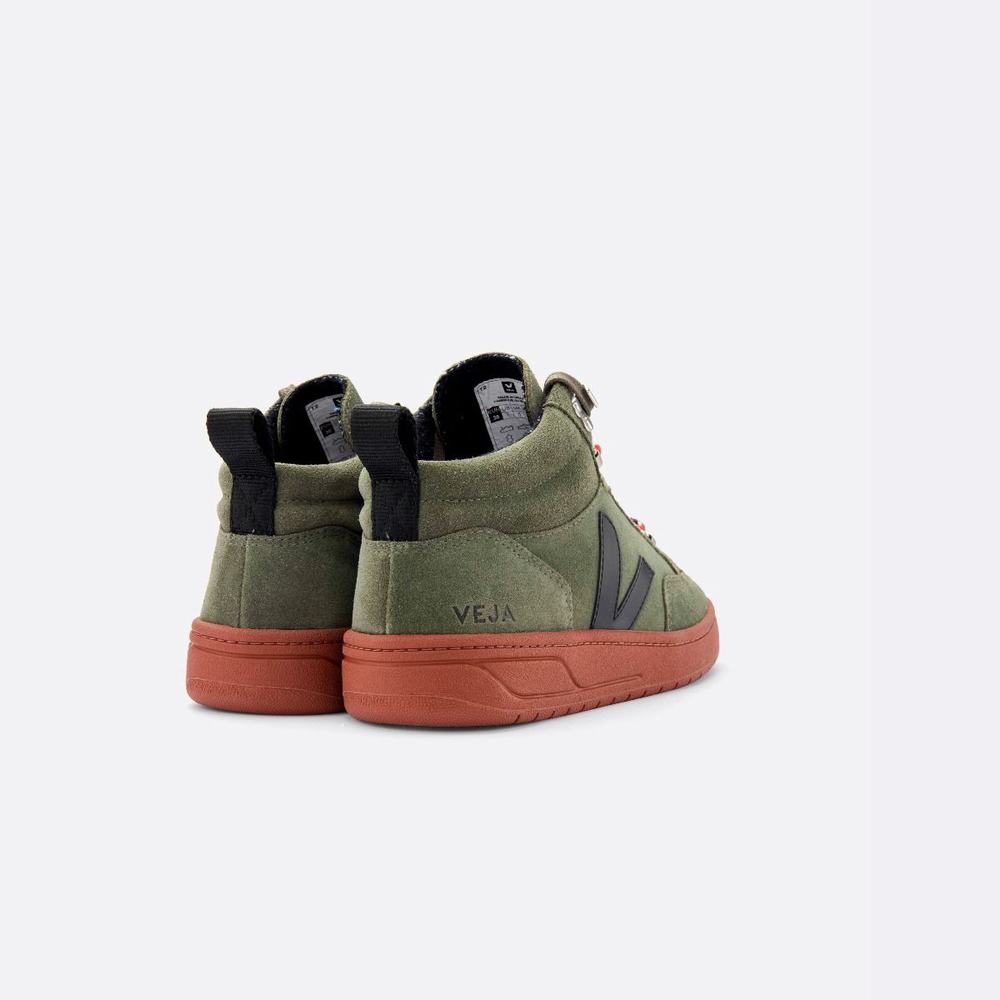 Women's Veja Roraima Suede Sneakers Olive/Black | UAE-09758