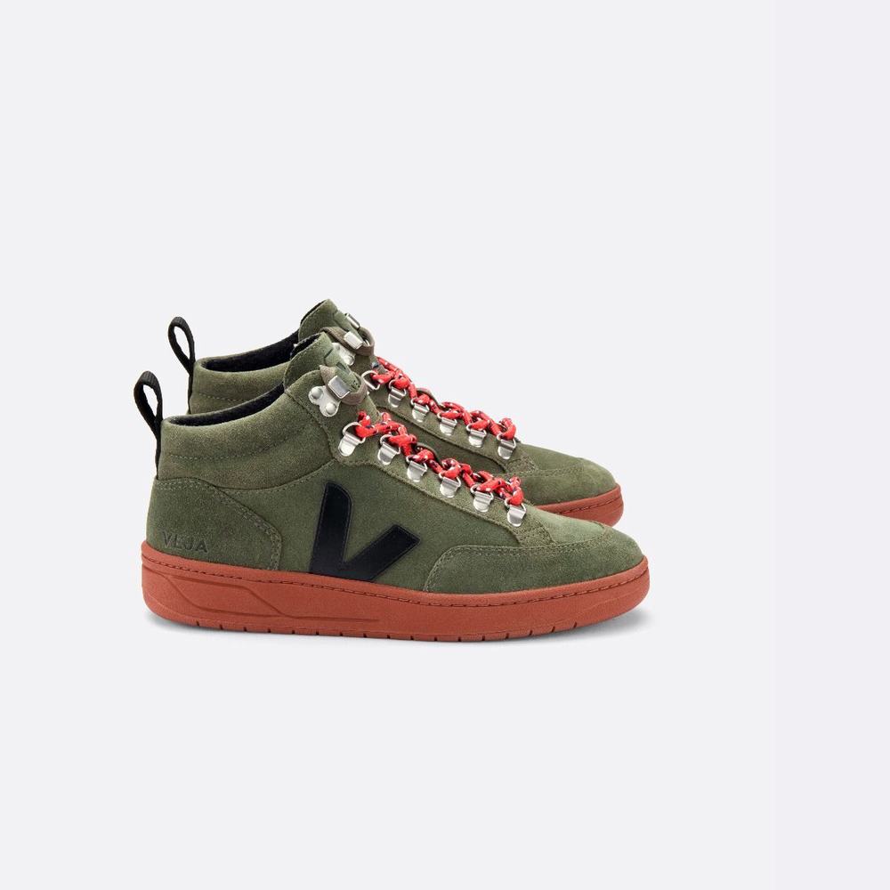 Women\'s Veja Roraima Suede Sneakers Olive/Black | UAE-09758