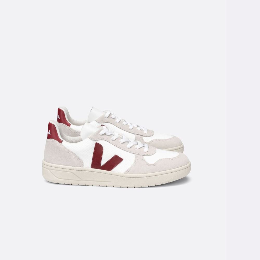 Women\'s Veja V-10 B-mesh Sneakers White/Beige | UAE-63127