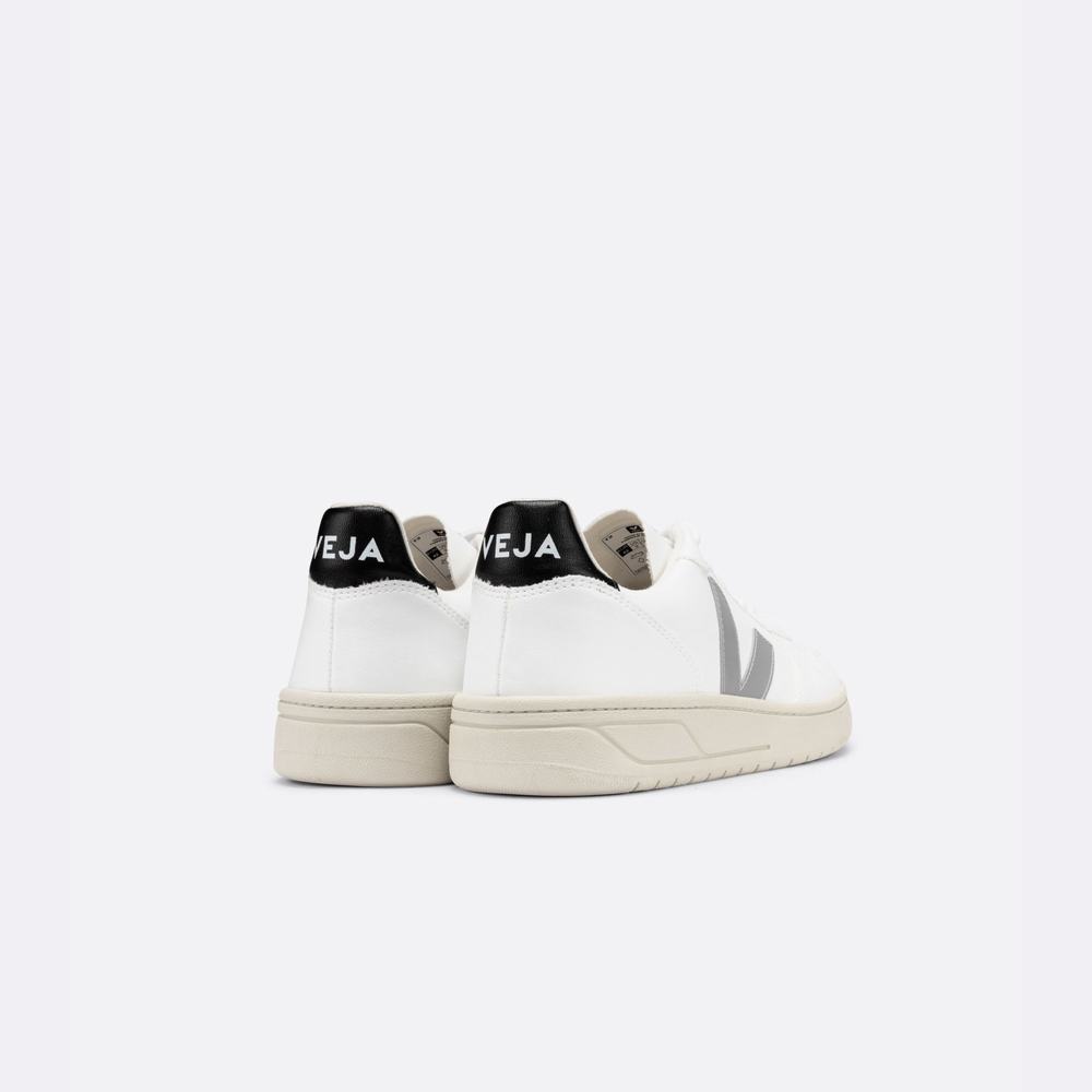 Women's Veja V-10 Cwl Sneakers White/Grey/Black | UAE-01827