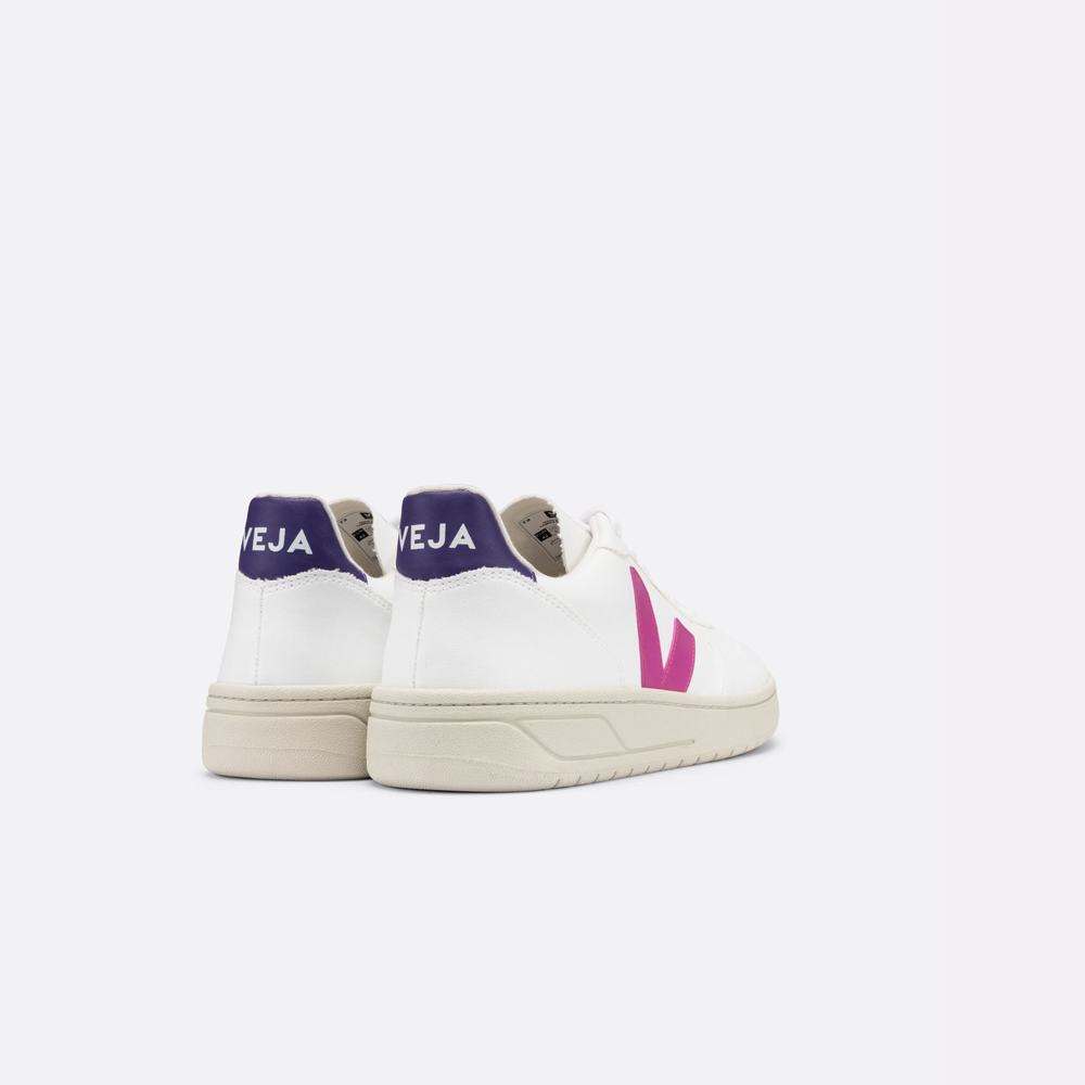 Women's Veja V-10 Cwl Sneakers White/Purple/Purple | UAE-91480