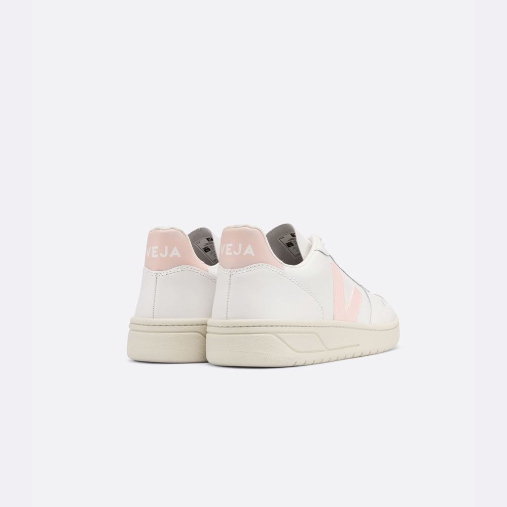 Women's Veja V-10 Leather Sneakers White | UAE-82157