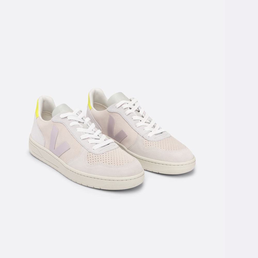 Women's Veja V-10 Suede Sneakers Multicolor | UAE-10835