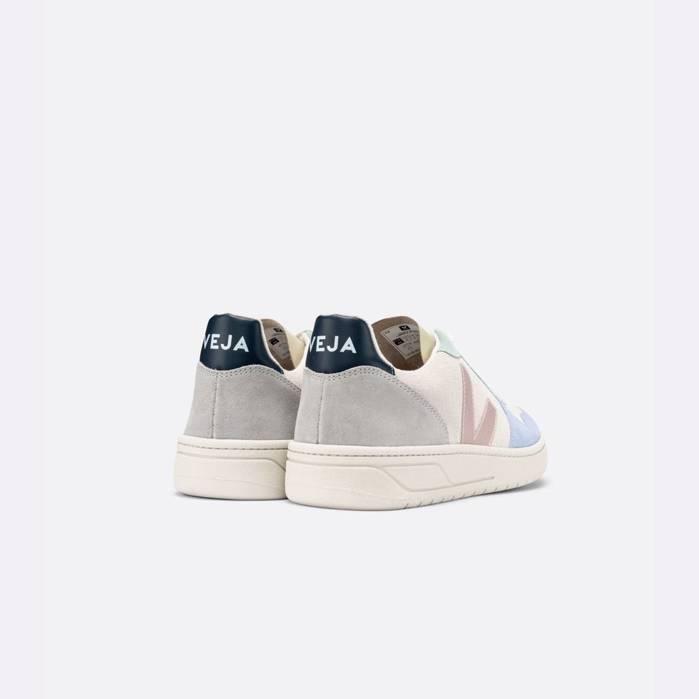 Women's Veja V-10 Suede Sneakers Multicolor/Beige | UAE-35810