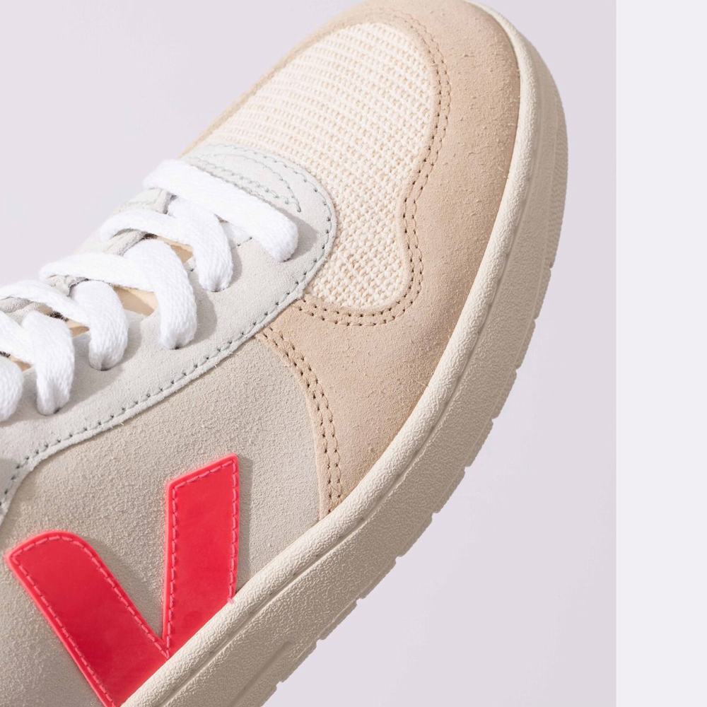 Women's Veja V-10 Suede Sneakers Multicolor/Beige/Rose | UAE-98264