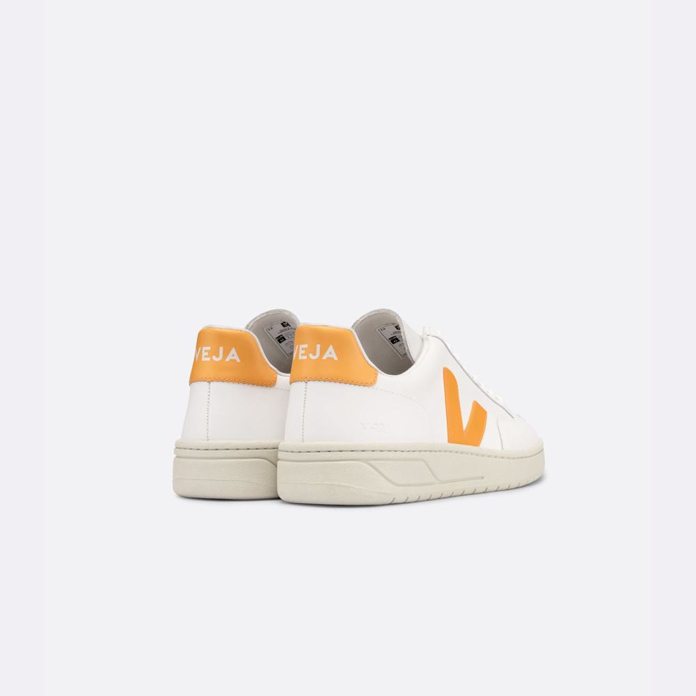 Women's Veja V-12 Leather Sneakers White | UAE-02167