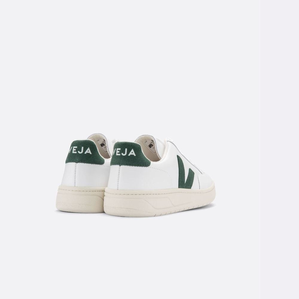 Women's Veja V-12 Leather Sneakers White | UAE-28350