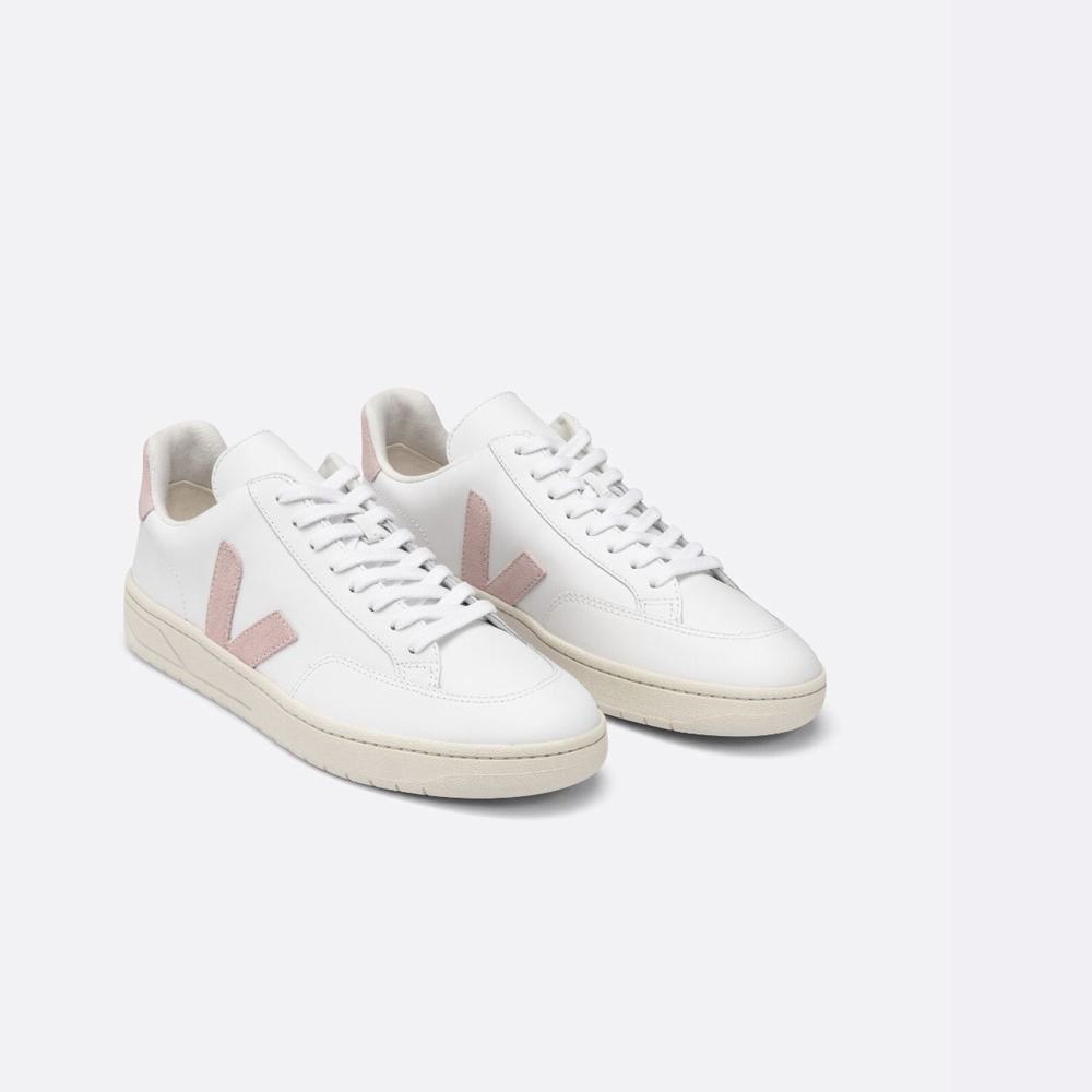 Women's Veja V-12 Leather Sneakers White | UAE-28467