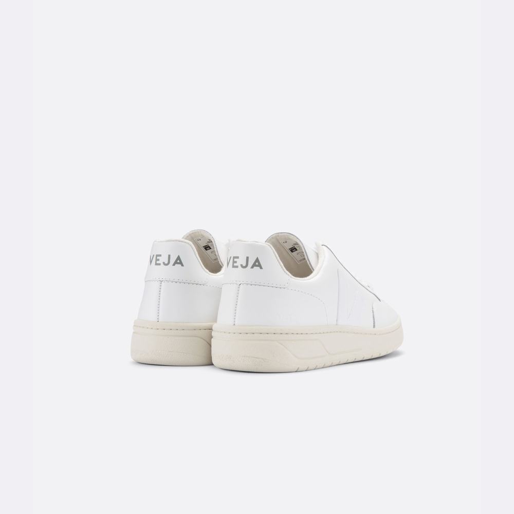 Women's Veja V-12 Leather Sneakers White | UAE-97146