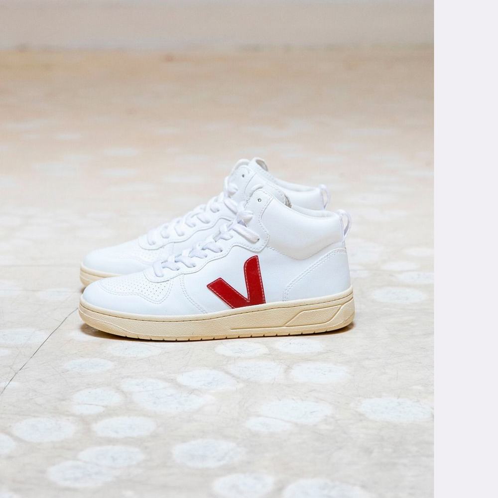 Women's Veja V-15 Cwl Sneakers White | UAE-98275