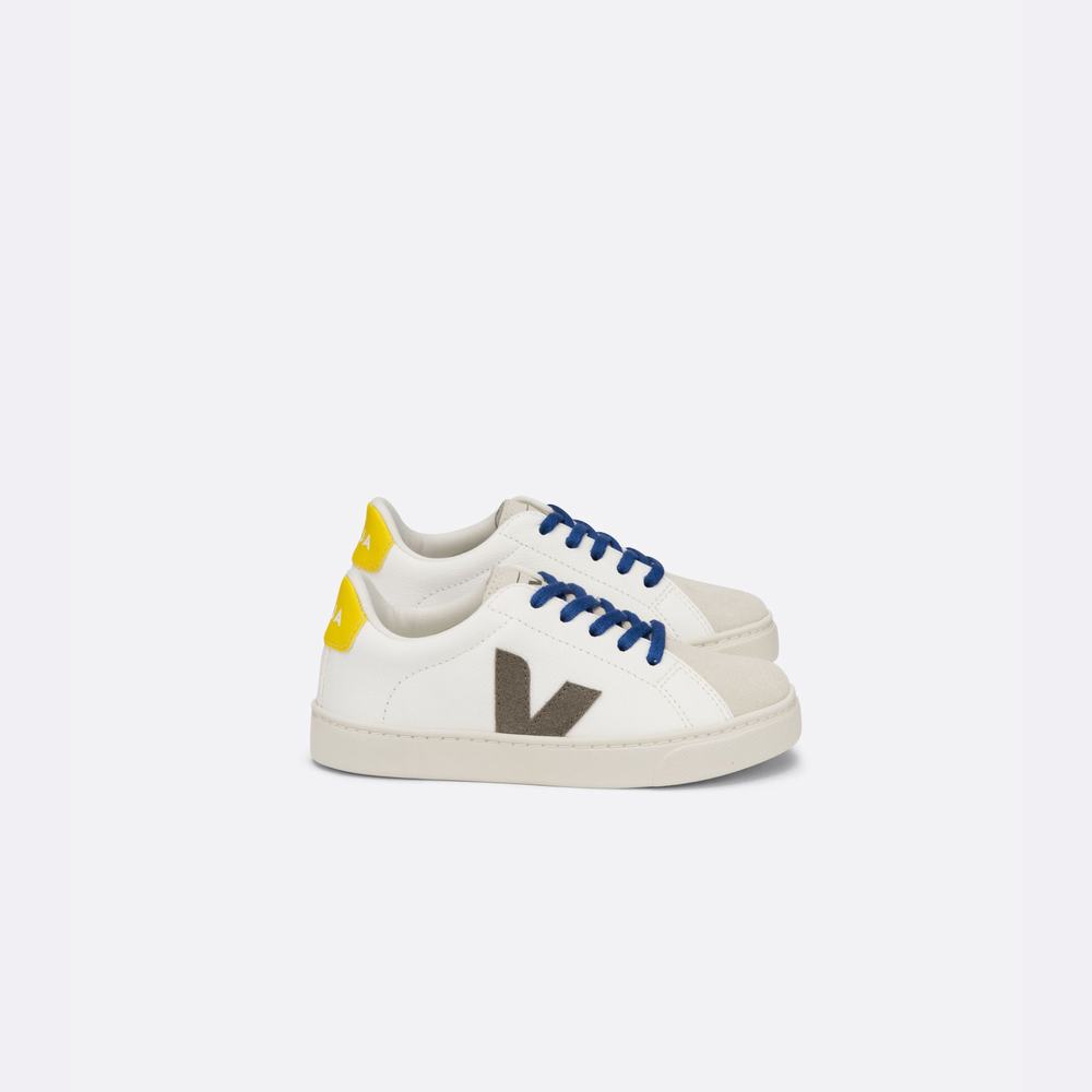 Kids' Veja Esplar Laces Chromefree Sneakers White | UAE-13768