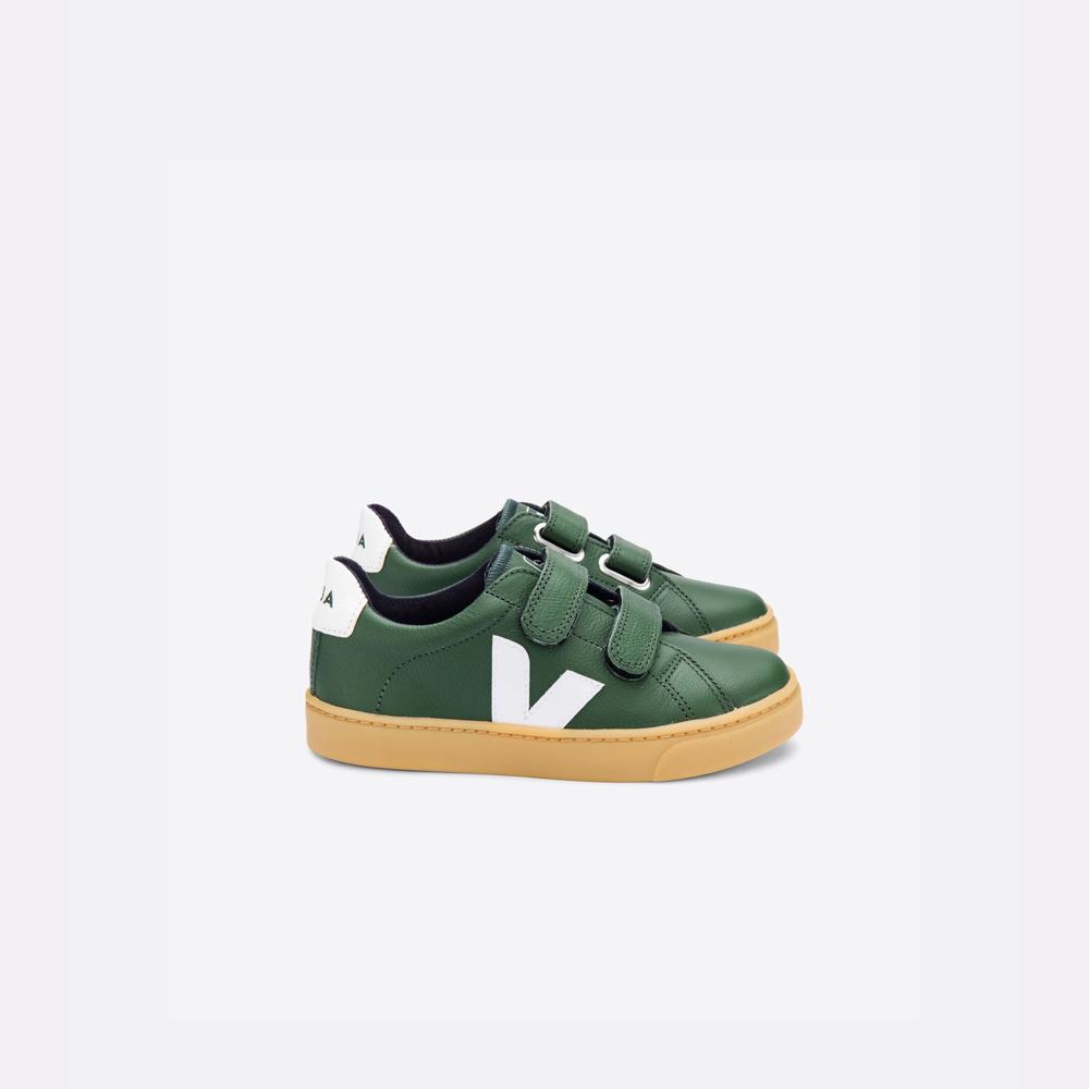 Kids' Veja Esplar Leather Sneakers White | UAE-79283