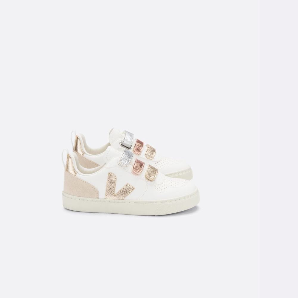 Kids' Veja V-10 Chromefree Sneakers Multicolor/White | UAE-67581