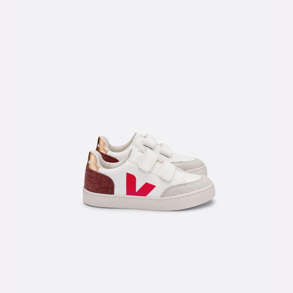 Kids' Veja V-12 Chromefree Sneakers White/Multicolor | UAE-21463