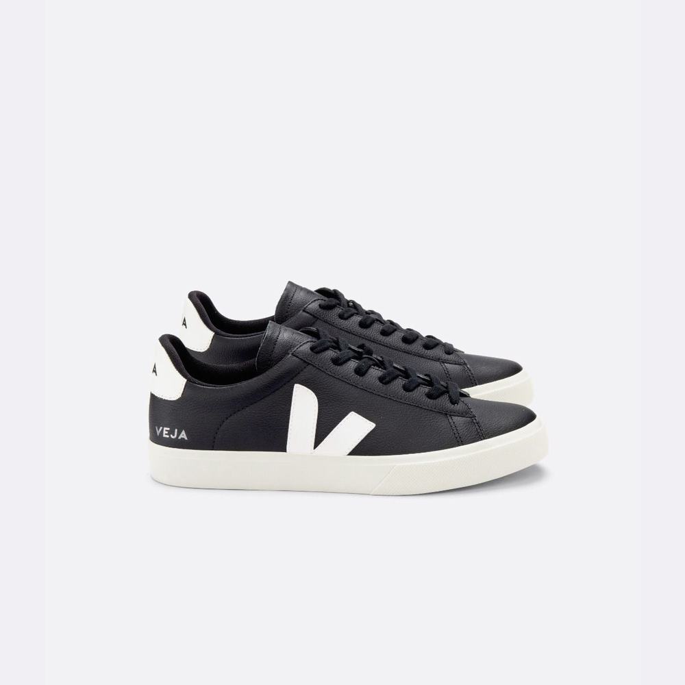 Men's Veja Campo Chromefree Sneakers Black/White | UAE-45896