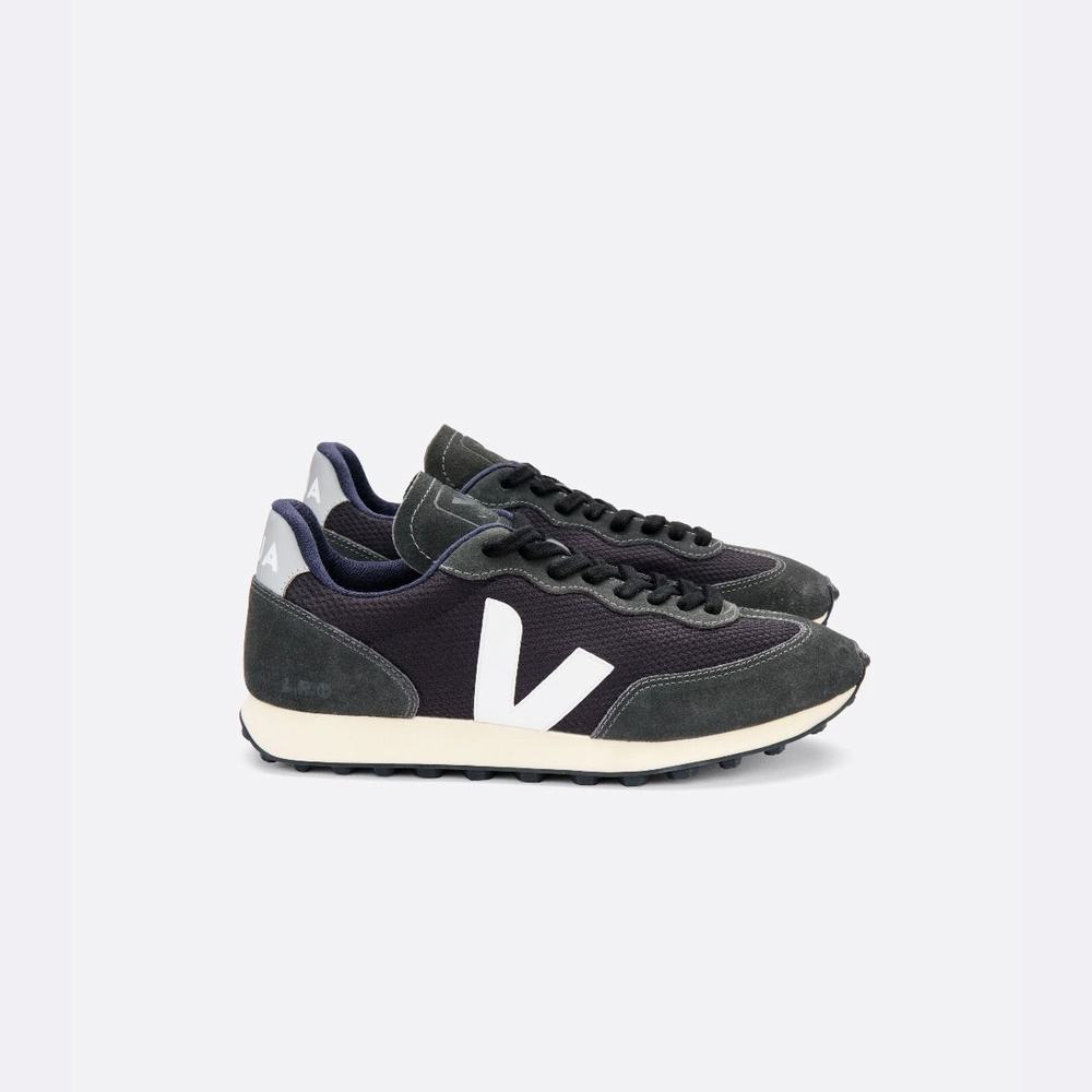 Men's Veja Rio Branco Alveomesh Sneakers Black/White/Grey | UAE-26109