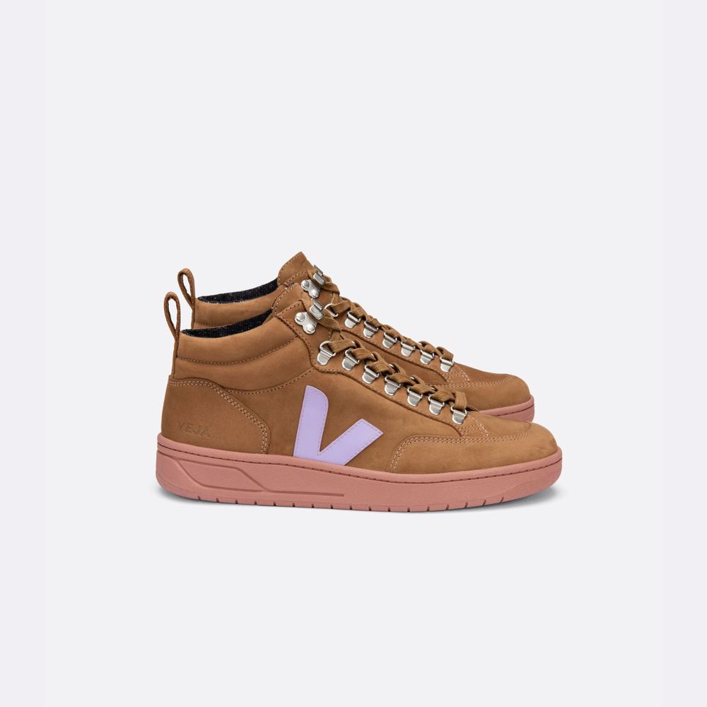 Men's Veja Roraima Nubuck Sneakers Brown/Orange | UAE-75180