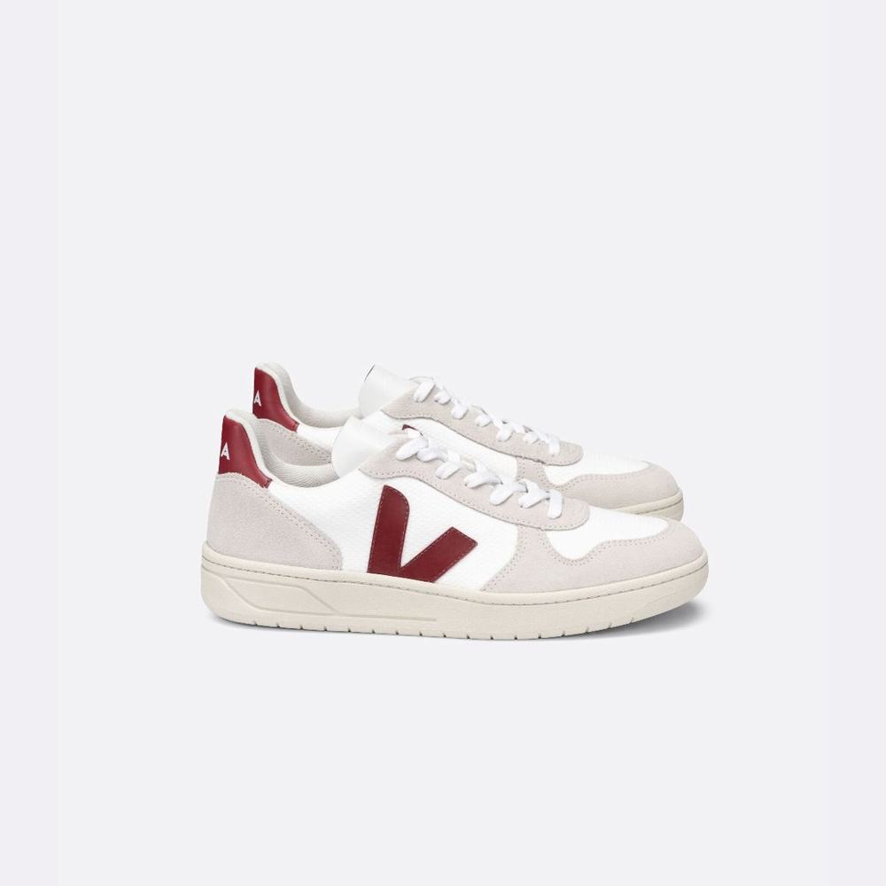 Men's Veja V-10 B-mesh Sneakers White/Beige | UAE-65340