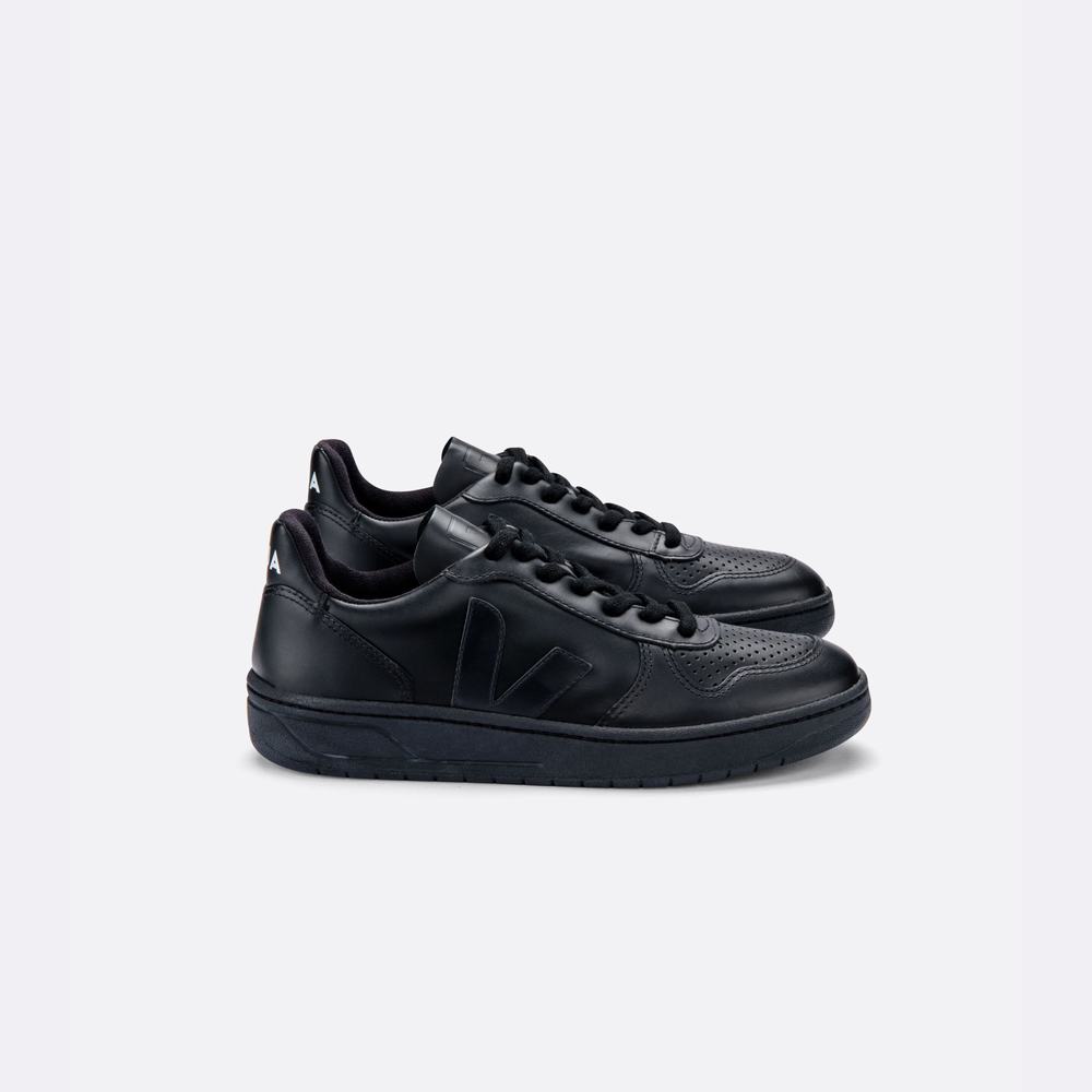 Men's Veja V-10 Cwl Sneakers Black | UAE-37028