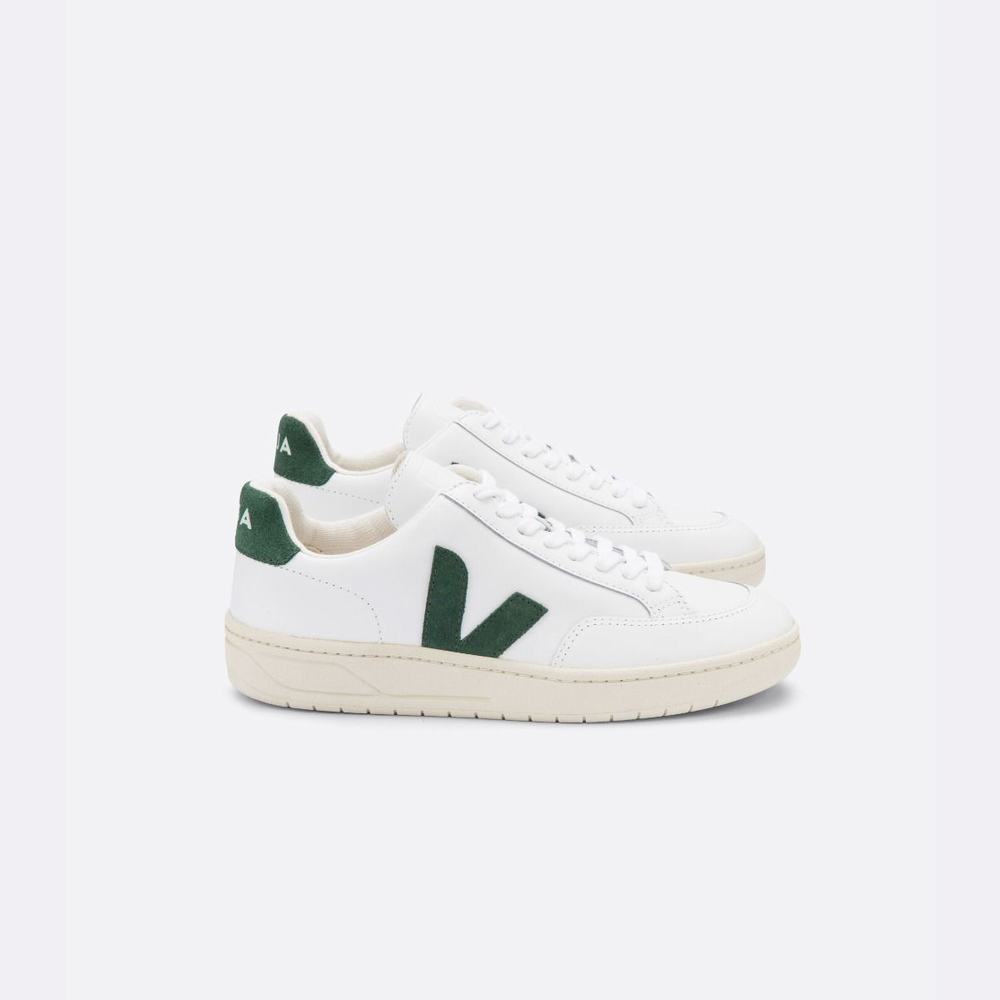 Men's Veja V-12 Leather Sneakers White | UAE-42109