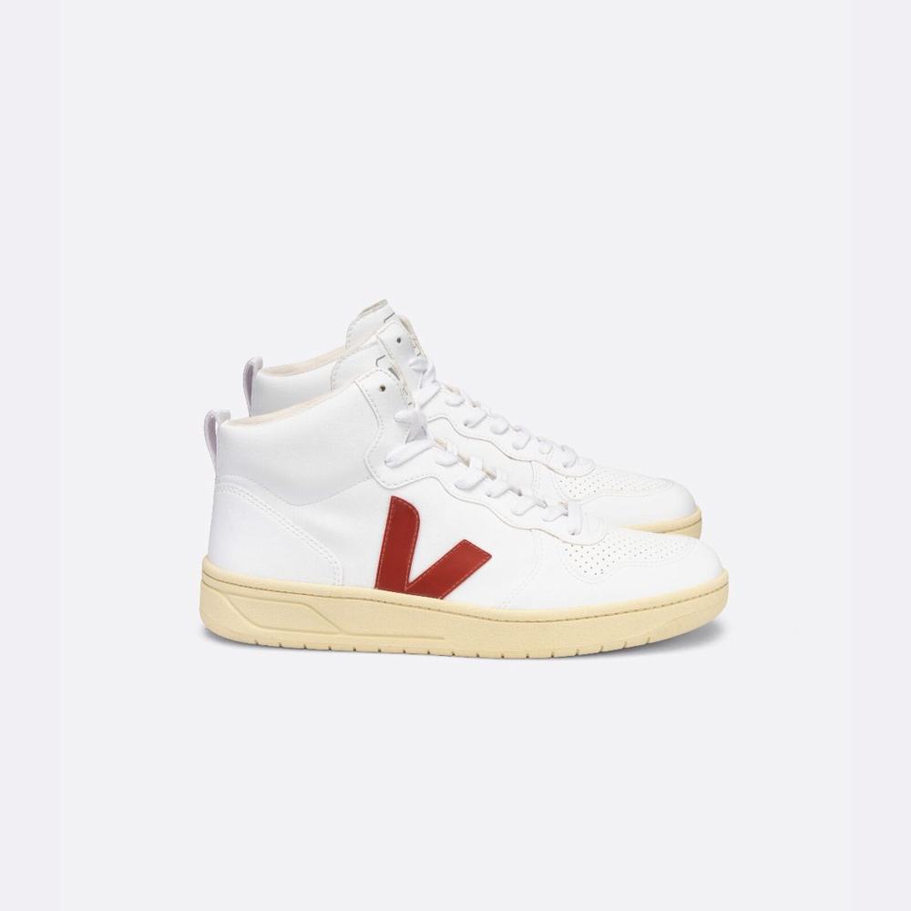 Men's Veja V-15 Cwl Sneakers White | UAE-84907