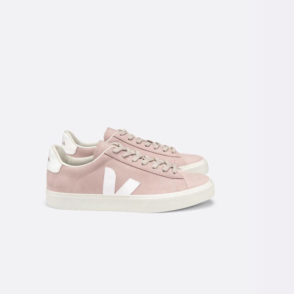 Women's Veja Campo Nubuck Sneakers White | UAE-52693