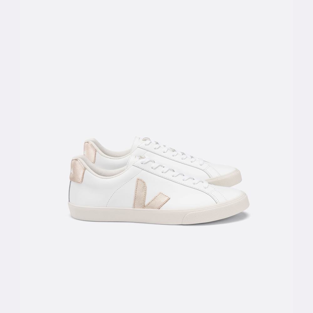 Women's Veja Esplar Leather Sneakers White | UAE-43210