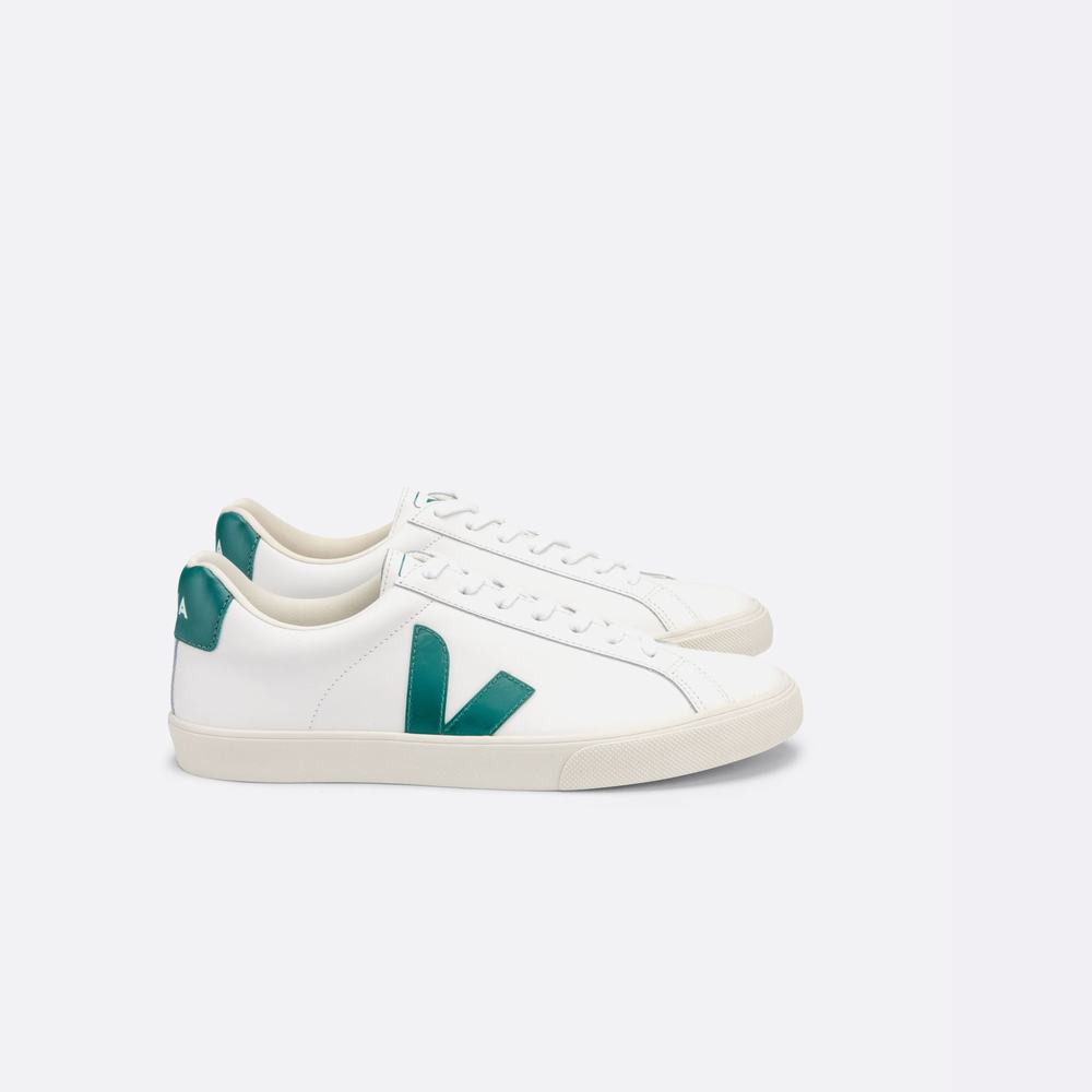 Women's Veja Esplar Leather Sneakers White/Brown | UAE-89715