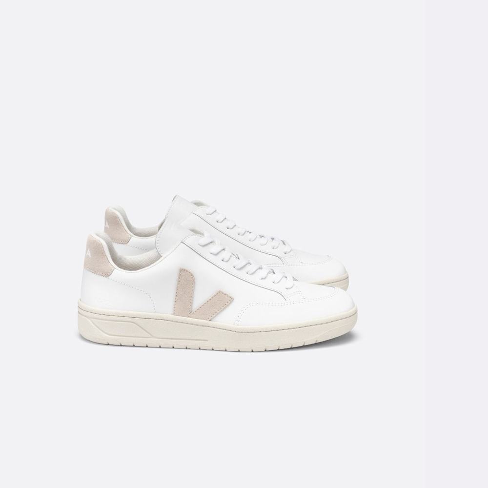 Women's Veja V-12 Leather Sneakers White | UAE-82495