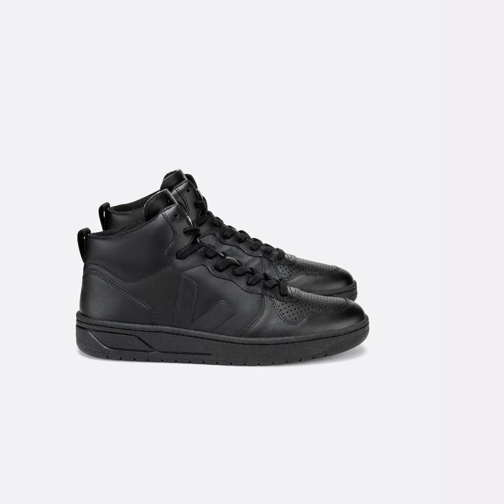 Women's Veja V-15 Cwl Sneakers Black | UAE-60745